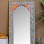 Wood-To-Cart Wooden handmade painted mirror frame / Aesthetic Mirror (Blue)