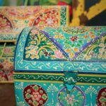 Hand-painted Jewellery Box / Wood round design Box - (WTC-D-25)