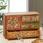 Hand-painted Jewellery Box / chest of drawers (WTC-D-09)