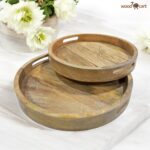 Wood To Cart® Elegant Wooden Tray for Dining & Décor (Set of 2)