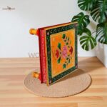 Wood To Cart® Yellow Color Wooden Puja Chowki/Bajot | Handcrafted Mandir Stand for Pooja, Home Temple, Festivals, Religious Rituals & Décor – Traditional Wooden Bajot - Image 3