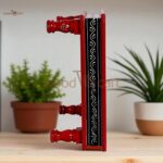 Wood To Cart® Wooden Puja Chowki/Bajot | Handcrafted Red Color Mandir Chowki for Pooja, Home Temple, Festivals, Rituals & Décor | Traditional Wooden Bajot Stand - Image 3