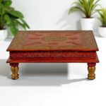 Wood To Cart® Puja Chowki/Bajot | Wooden Bajot in Copper Color For Pooja, Temple, Home Décor & Sitting - Image 4
