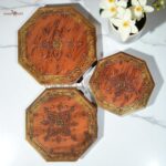 Wood To Cart® Handcrafted Wooden Octangle Hand-Painted Pooja Chowki – Decorative Bajot for Mandir, Diwali, Navratri & Home Decor (Copper Color) - Image 2