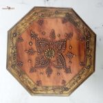 Wood To Cart® Handcrafted Wooden Octangle Hand-Painted Pooja Chowki – Decorative Bajot for Mandir, Diwali, Navratri & Home Decor (Copper Color) - Image 4